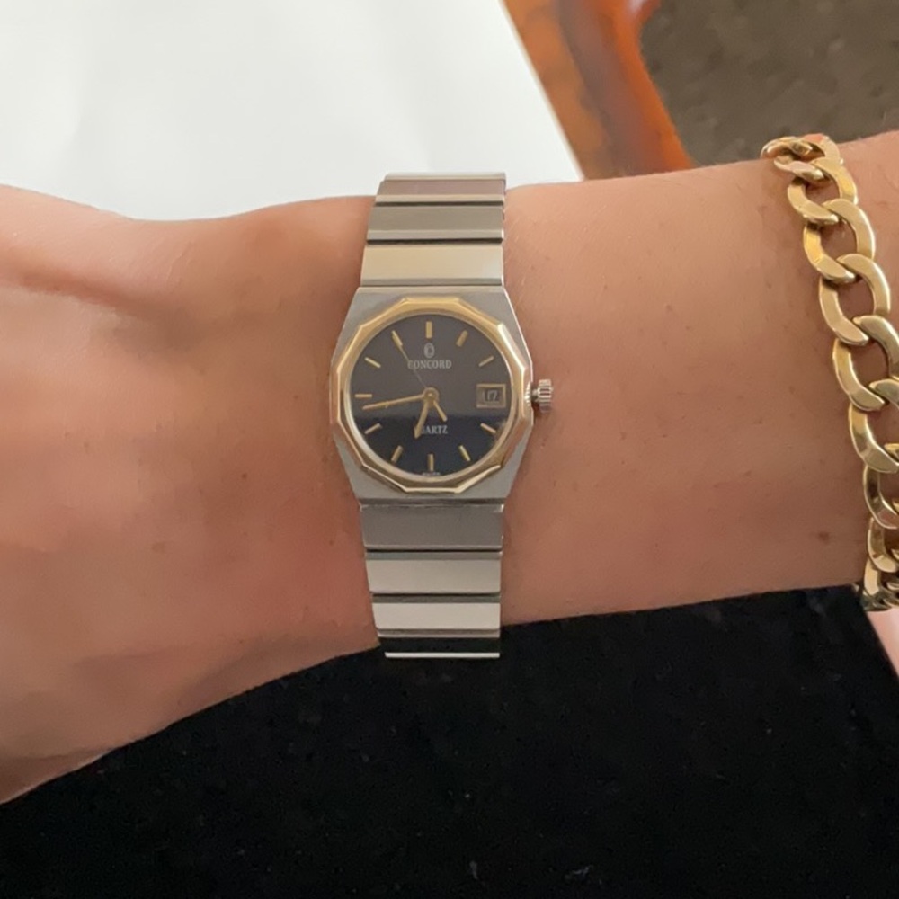 AUTHENTIC 💯 Concord Silver Stainless Steel Watch with Extra Links